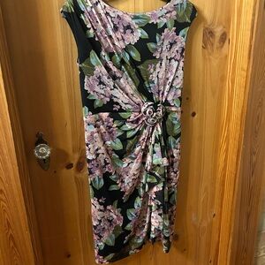 Jones New York Floral Midi Dress with Side Detail